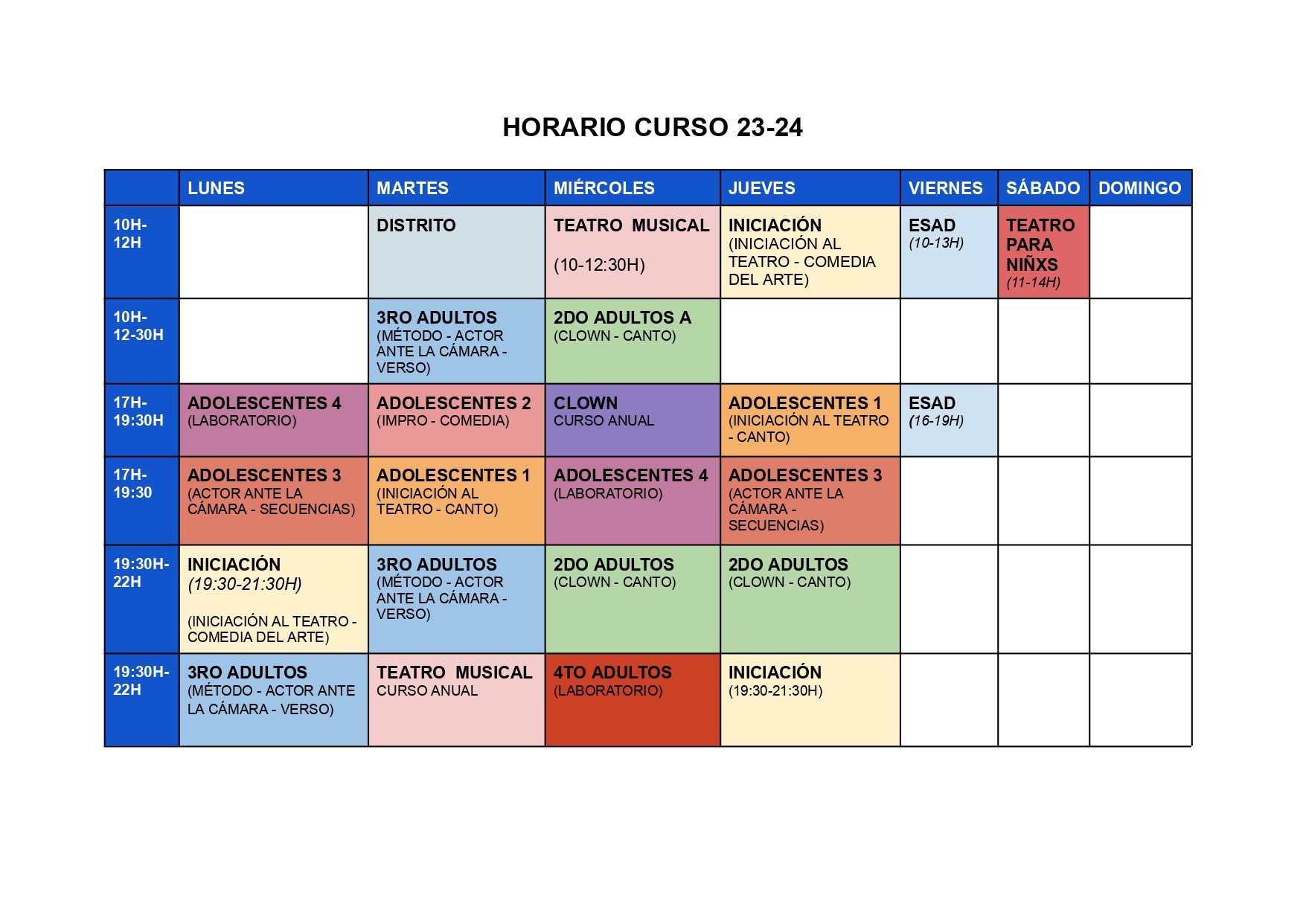 Horarios 2023/2024